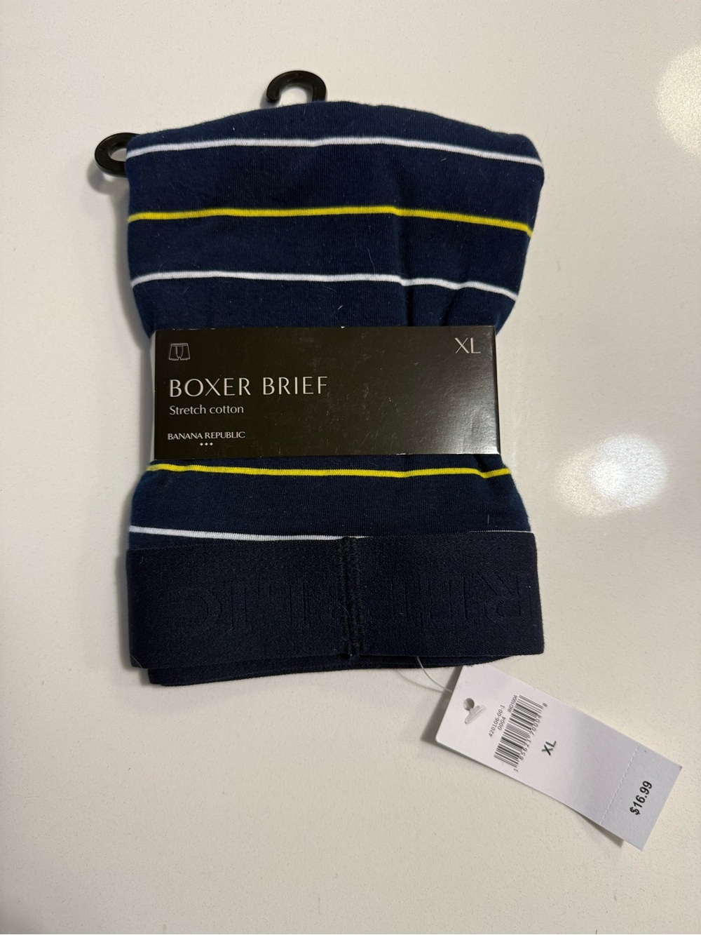 Banana Republic Navy Stripe Boxer Briefs with Yellow Accents